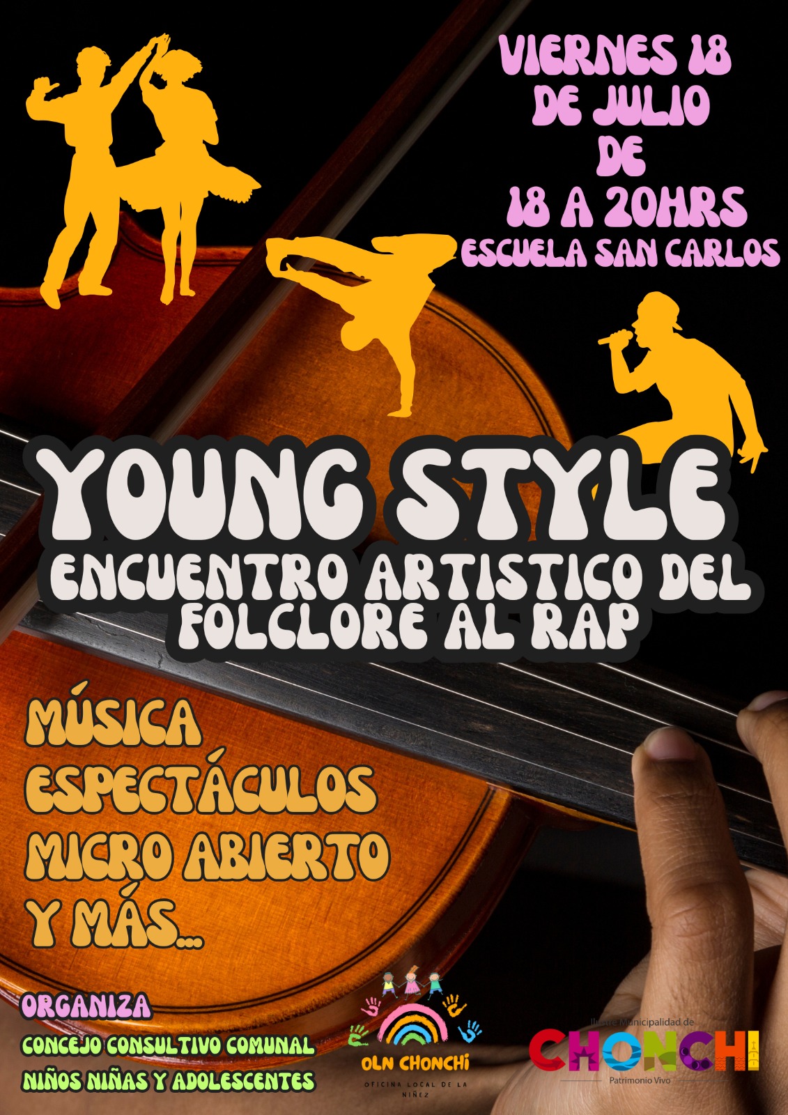 Del folclore al rap: estudiantes de Chonchi invitan a vibrar con “Young Style” en la Escuela San Carlos.