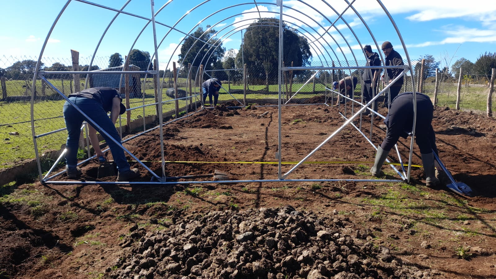 USUARIOS DE PRODESAL DE CURACO Y QUINCHED PARTICIPARON EN LA INSTALACIÓN DE INVERNADEROS ARMABLES