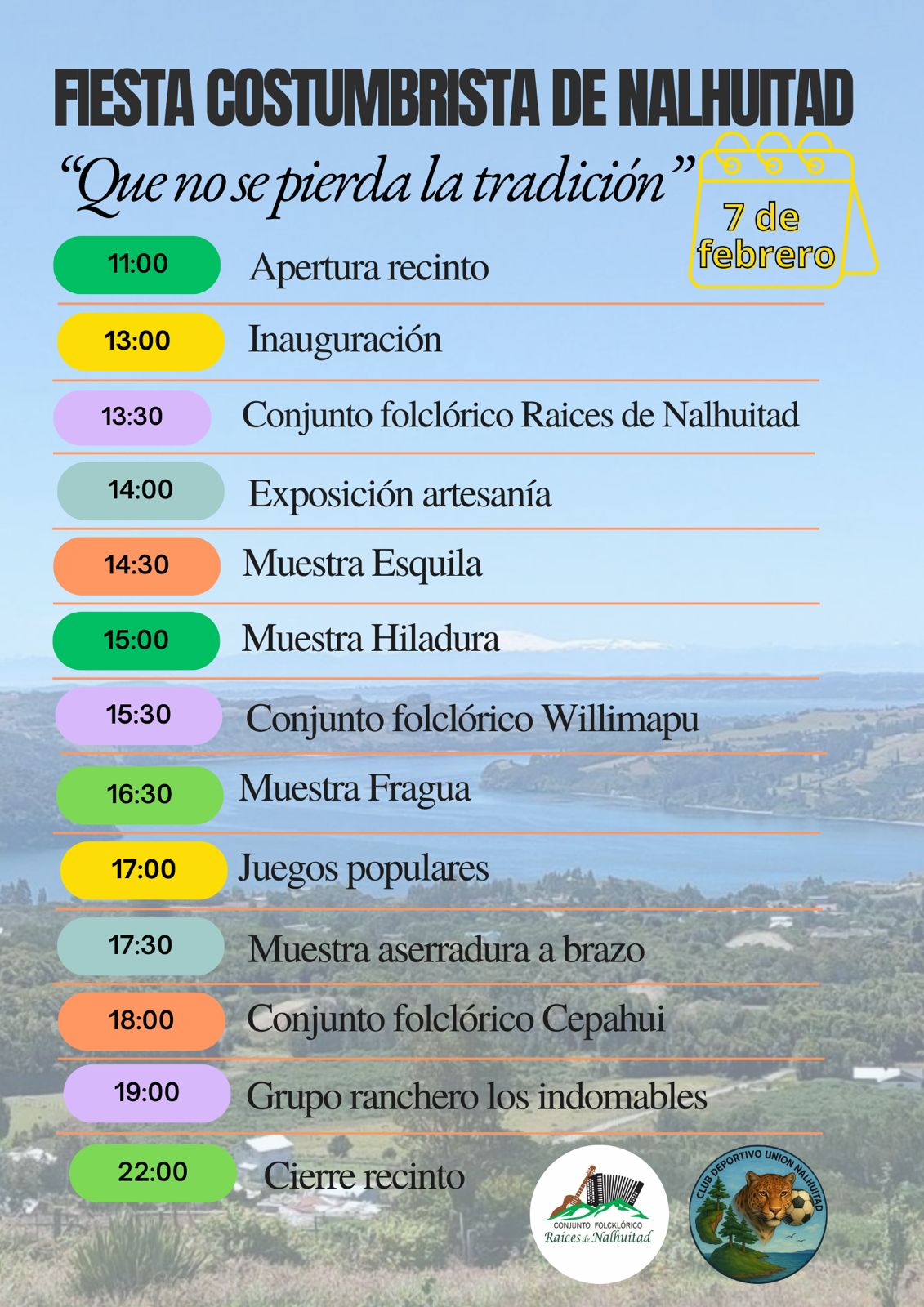 ESTE SÁBADO NO TE PIERDAS LA 4° “FIESTA COSTUMBRISTA DE NALHUITAD”.