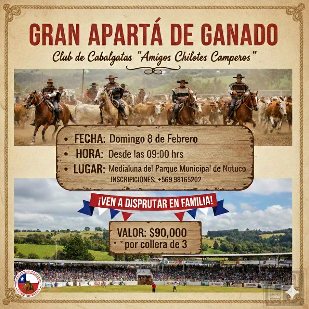 CLUB DE CABALGATA “AMIGOS CHILOTES CAMPEROS” DE CHONCHI REALIZARÁ ESTE DOMINGO SU SEGUNDA VERSIÓN DEL “APARTA DE GANADO”.