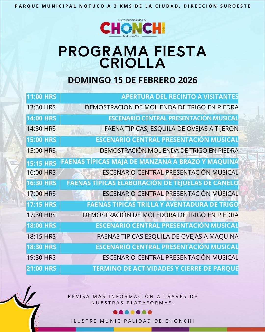 Chonchi celebra este fin de semana los 38 años de la “Fiesta Criolla”.