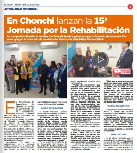Lanzamiento de la 15.ª Jornada por la Rehabilitación en Chonchi