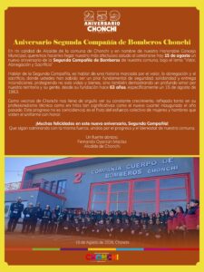 Saludo aniversario segunda compañía de bomberos Chonchi