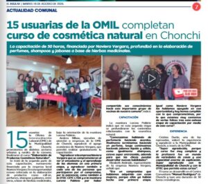 Usuarias de OMIL en curso de cosmética natural