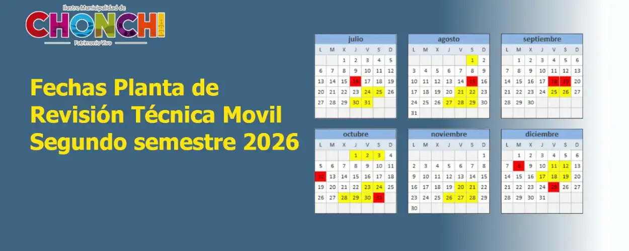 Banner fechas revisión técnica segundo semestre 2026